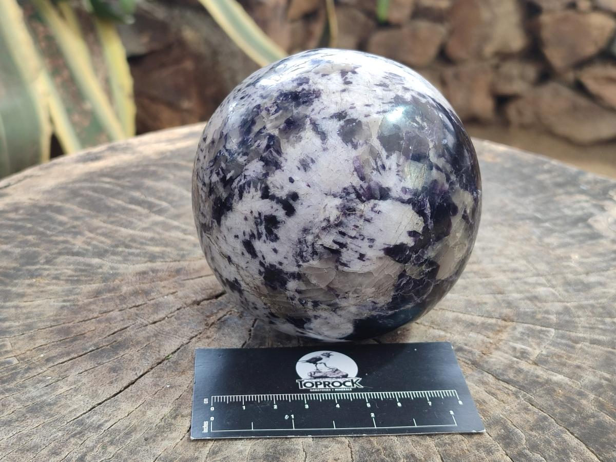 Polished Large Silver Leaf Lepidolite Sphere x 1 From Zimbabwe - Toprock Gemstones and Minerals 