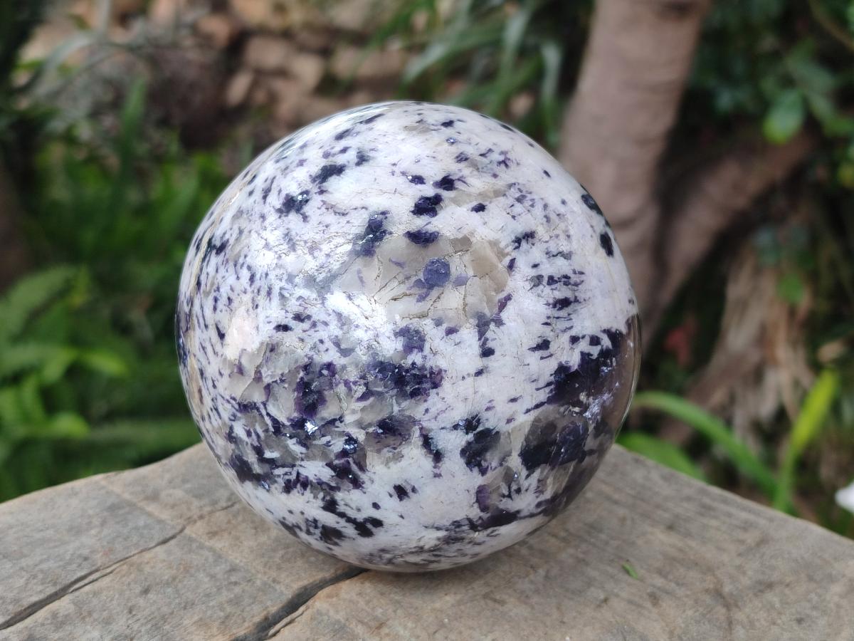 Polished Large Silver Leaf Lepidolite Sphere x 1 From Zimbabwe - Toprock Gemstones and Minerals 