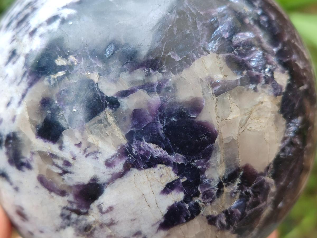 Polished Large Silver Leaf Lepidolite Sphere x 1 From Zimbabwe - Toprock Gemstones and Minerals 