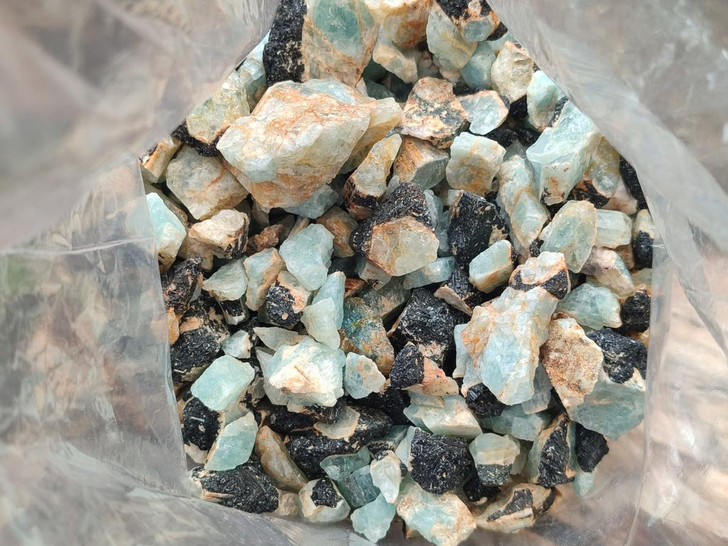 Natural Rare Aquamarine in Black Tourmaline Semi Crystal Specimens x 1,83 Kg Lot From Karibib, Namibia - Toprock Gemstones and Minerals 