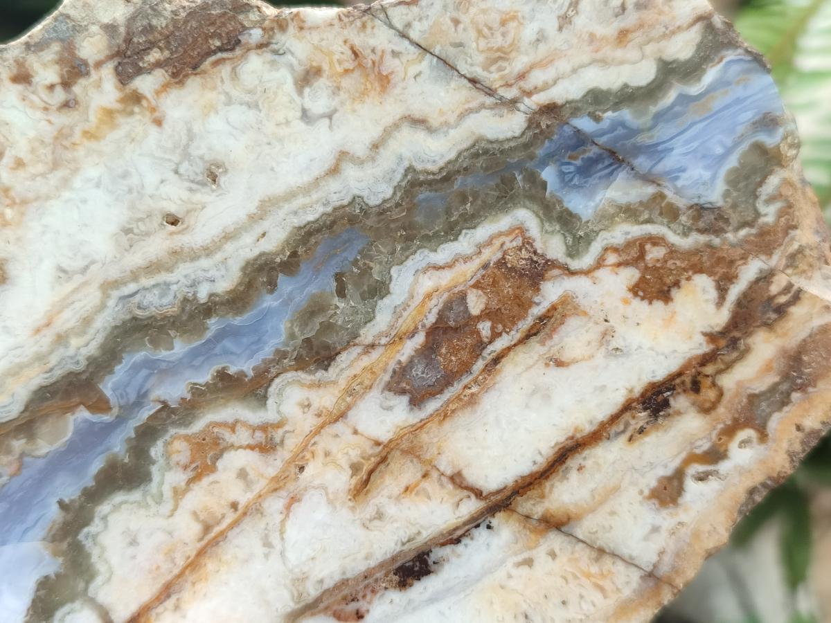 Polished and Natural Blue Lace Agate with Crazy Lace Slices x 4 From Namibia - Toprock Gemstones and Minerals 