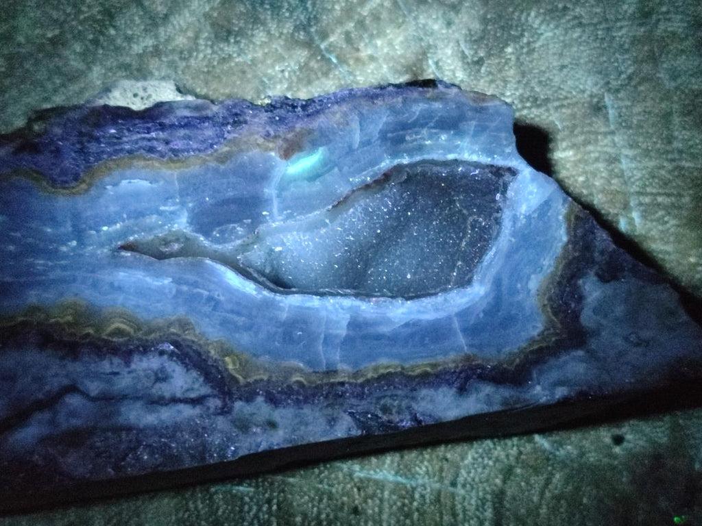 Polished and Natural Blue Lace Agate with Crazy Lace Slices x 4 From Namibia - Toprock Gemstones and Minerals 
