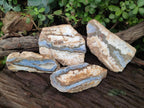 Polished and Natural Blue Lace Agate with Crazy Lace Slices x 4 From Namibia - Toprock Gemstones and Minerals 