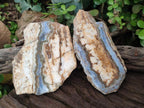 Polished and Natural Blue Lace Agate with Crazy Lace Slices x 4 From Namibia - Toprock Gemstones and Minerals 