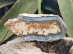Polished and Natural Blue Lace Agate with Crazy Lace Slices x 4 From Namibia - Toprock Gemstones and Minerals 