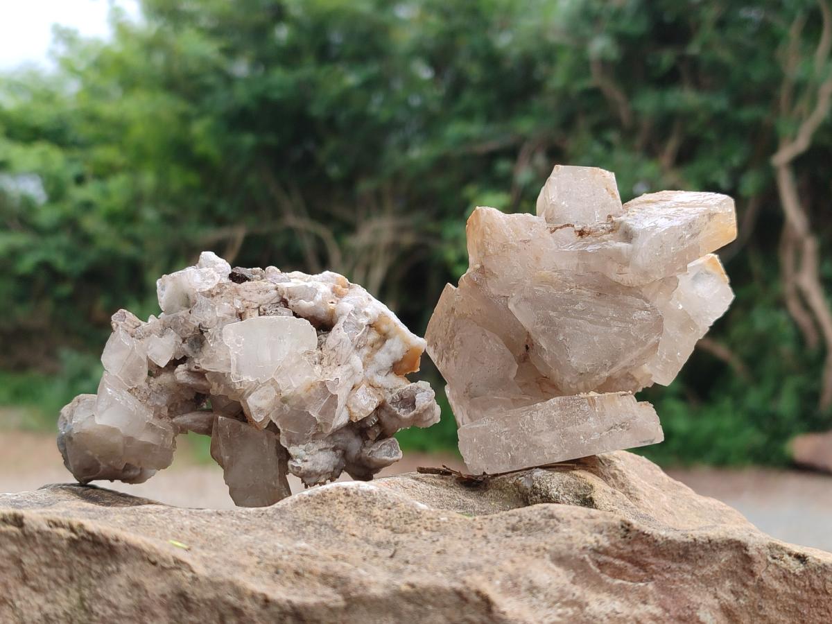 Natural Stacked Rhombohedral Calcite Specimens x 6 From Albert's Mountain, Lesotho - Toprock Gemstones and Minerals 