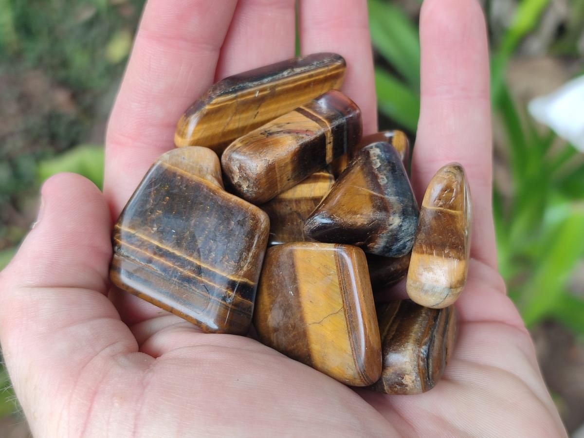 Polished Golden Tigers Eye Tumbled Slices x 2,05 Kg Lot From Prieska, South Africa - Toprock Gemstones and Minerals 