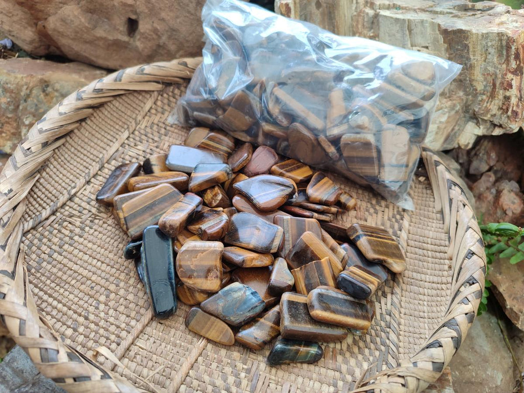 Polished Golden Tigers Eye Tumbled Slices x 2,05 Kg Lot From Prieska, South Africa - Toprock Gemstones and Minerals 