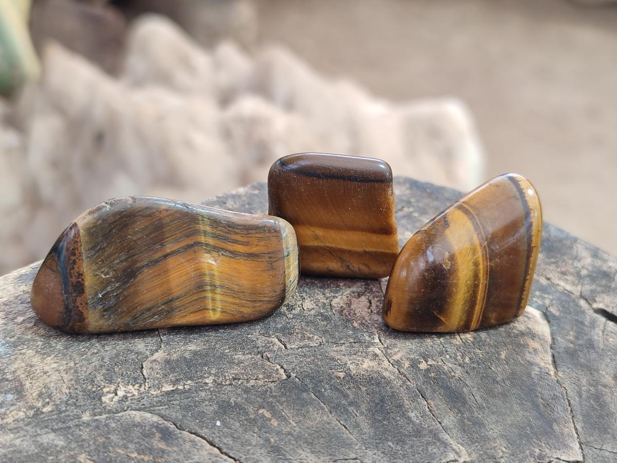 Polished Golden Tigers Eye Tumbled Slices x 2,05 Kg Lot From Prieska, South Africa - Toprock Gemstones and Minerals 
