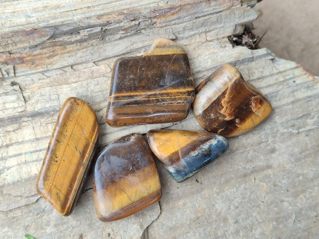 Polished Golden Tigers Eye Tumbled Slices x 2,05 Kg Lot From Prieska, South Africa - Toprock Gemstones and Minerals 
