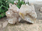 Natural Cascading Clear Champagne Citrine Quartz Clusters x 2 From Luena, Congo - Toprock Gemstones and Minerals 