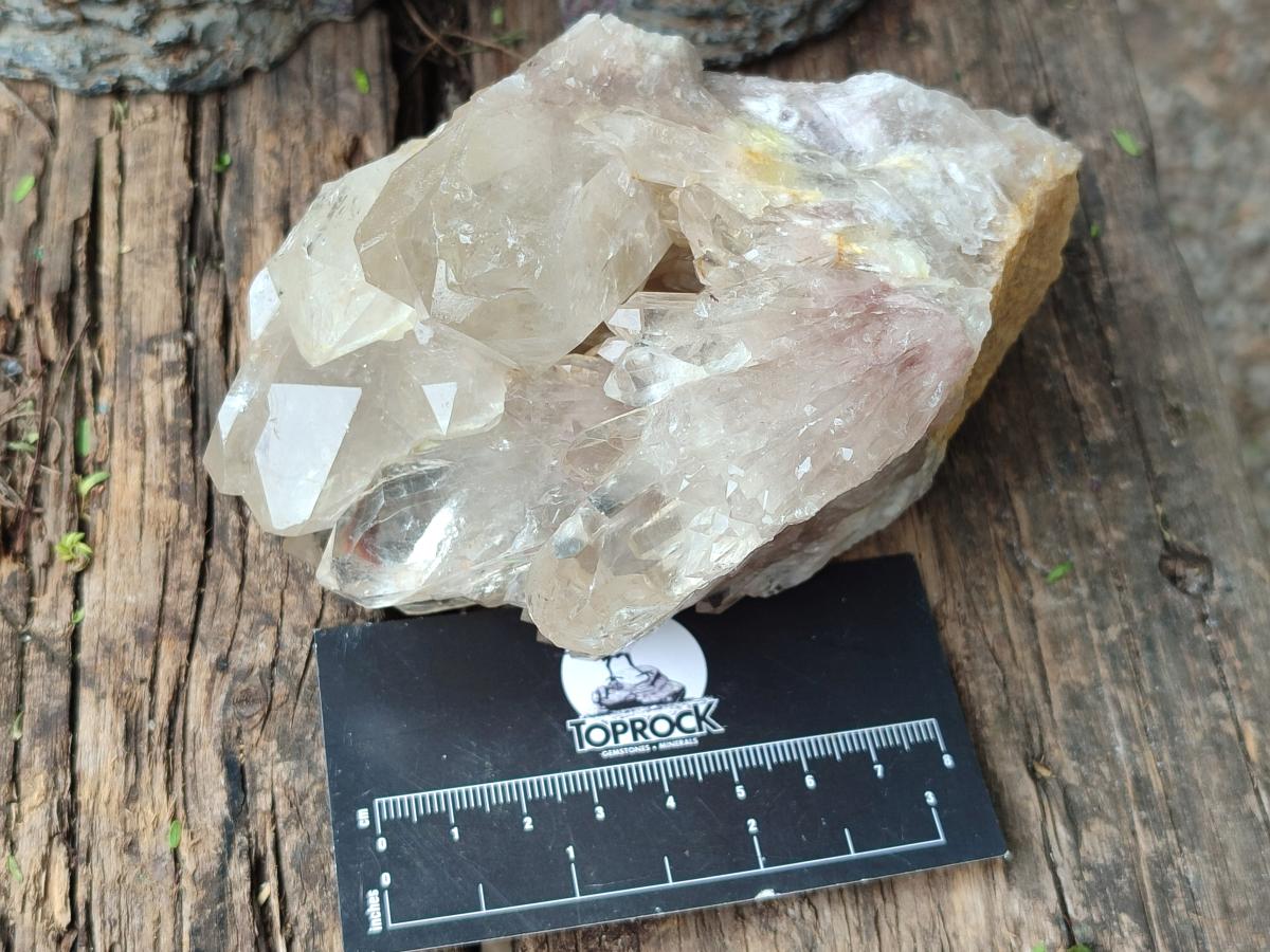 Natural Cascading Clear Champagne Citrine Quartz Clusters x 2 From Luena, Congo - Toprock Gemstones and Minerals 