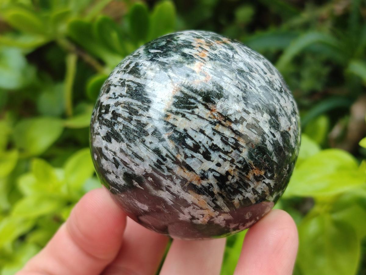 Polished Gabbro 'Merlinite' Spheres x 6 From Ambatofinandrahana, Madagascar - Toprock Gemstones and Minerals 