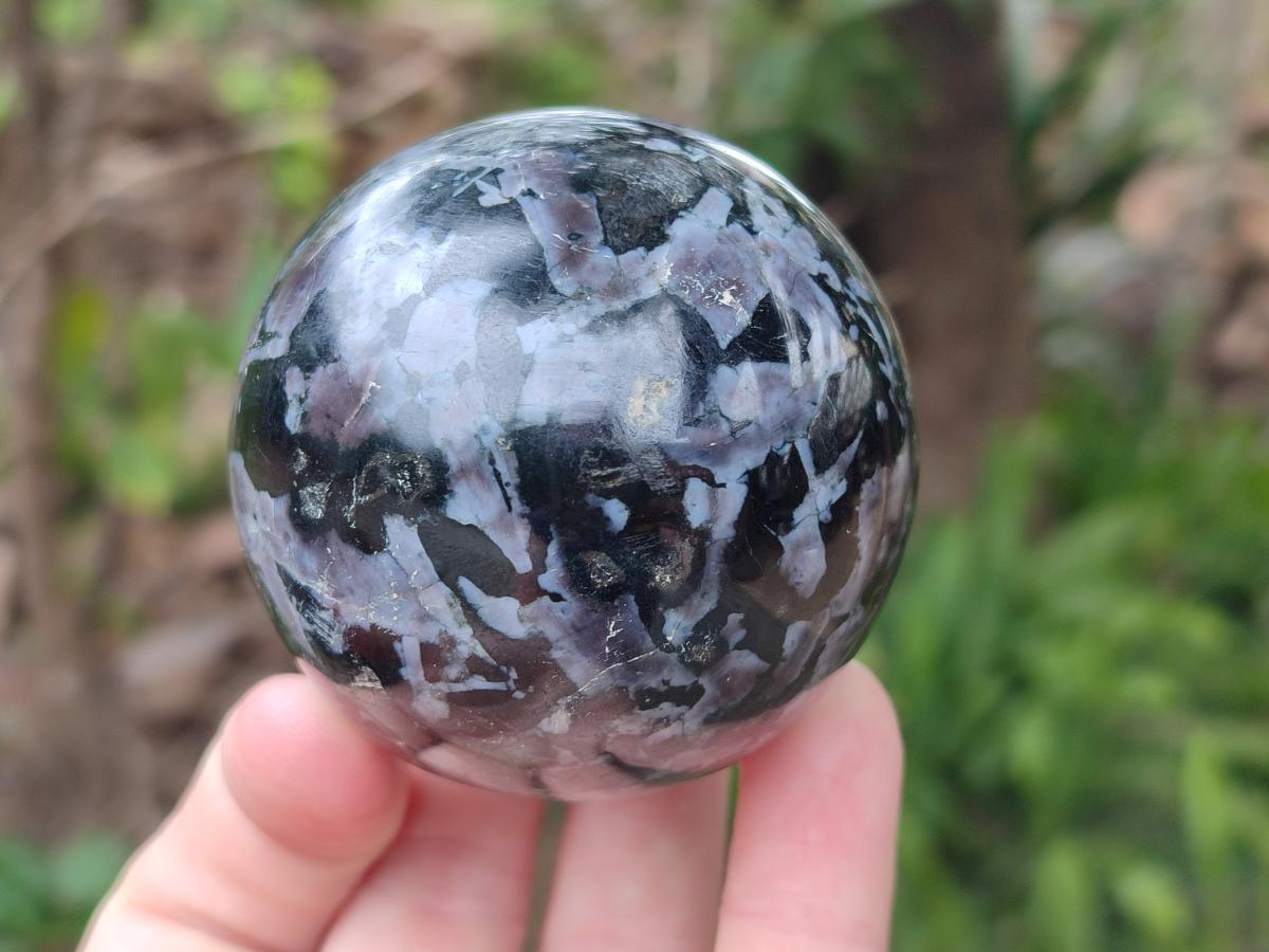 Polished Gabbro 'Merlinite' Spheres x 6 From Ambatofinandrahana, Madagascar - Toprock Gemstones and Minerals 