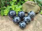 Polished Gabbro 'Merlinite' Spheres x 6 From Ambatofinandrahana, Madagascar - Toprock Gemstones and Minerals 