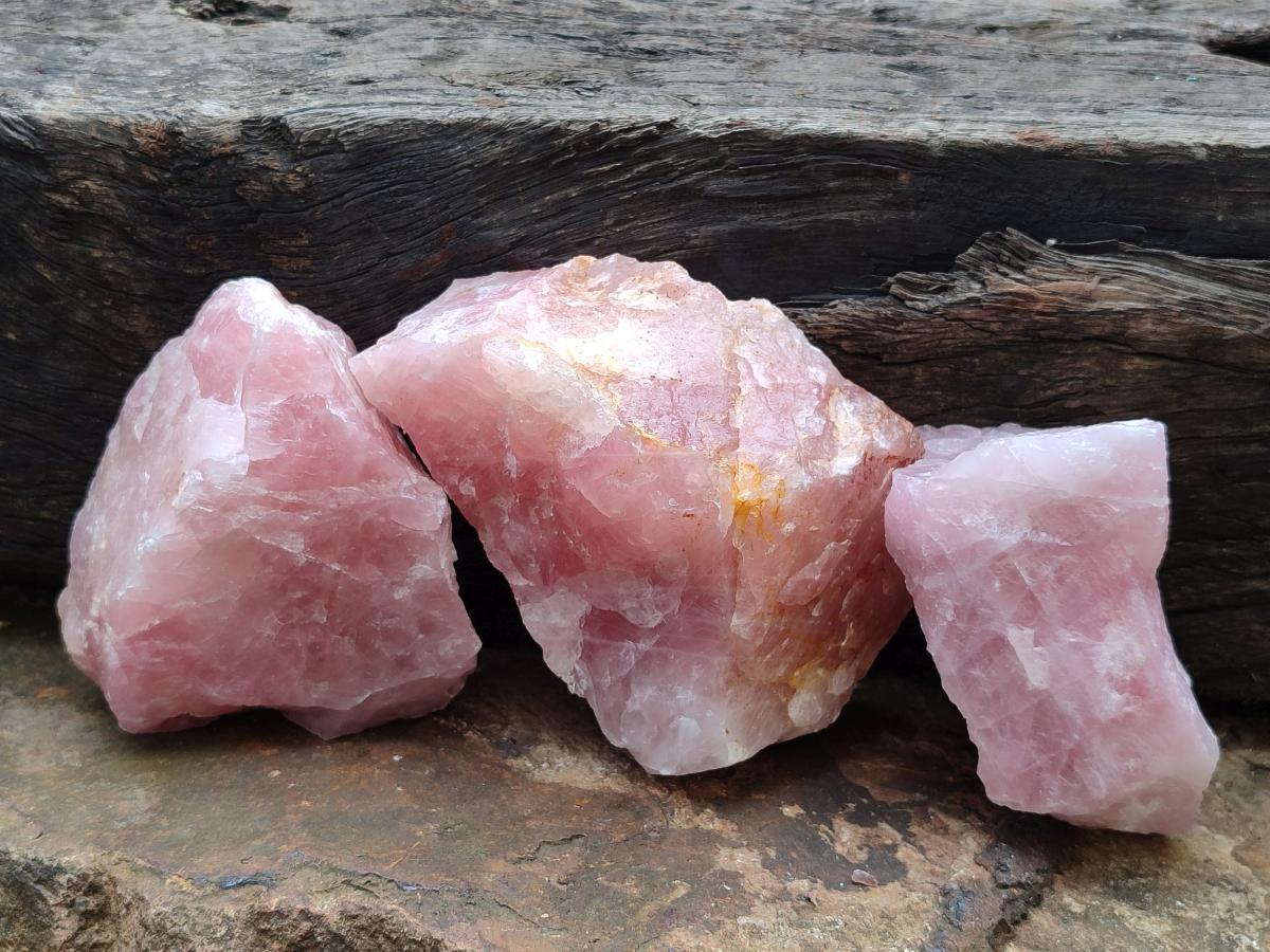 Natural Cobbed Rose Quartz Specimens x 10 From Northern Cape, South Africa - Toprock Gemstones and Minerals 