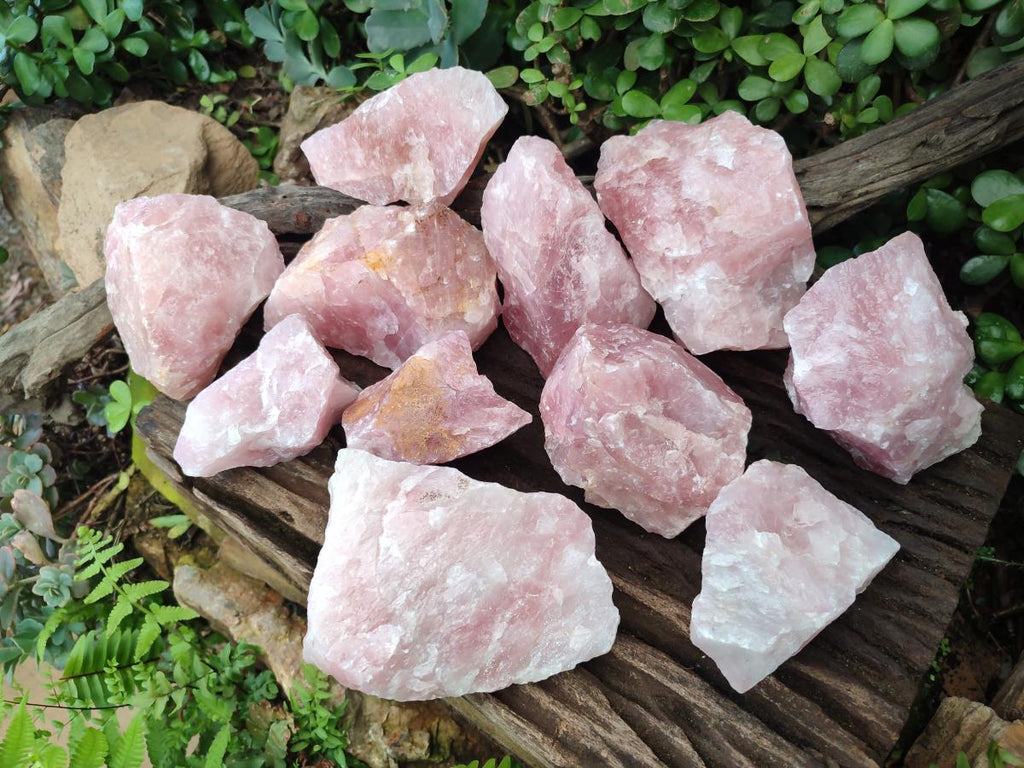 Natural Cobbed Rose Quartz Specimens x 10 From Northern Cape, South Africa - Toprock Gemstones and Minerals 