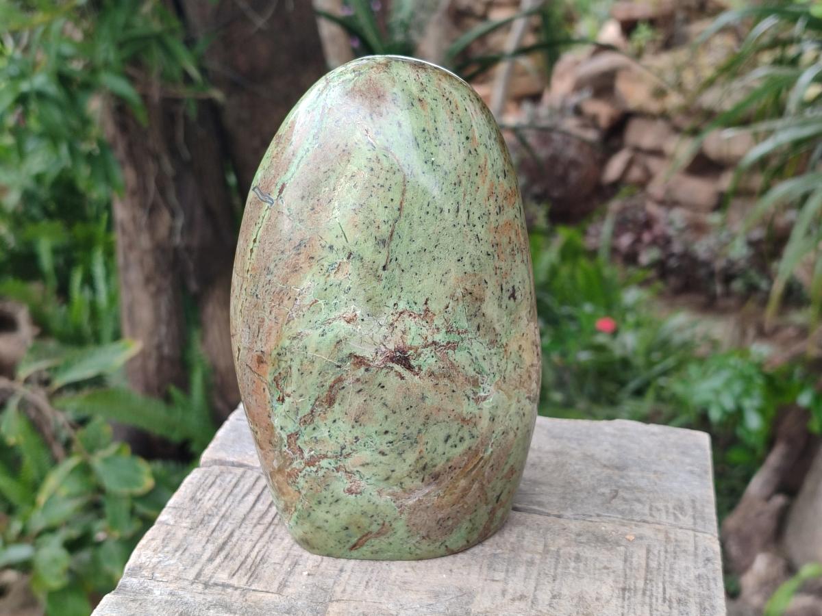 Polished Large Green Chrysoprase Standing Display Piece x 1 From Ambatondrazaka, Madagascar - Toprock Gemstones and Minerals 