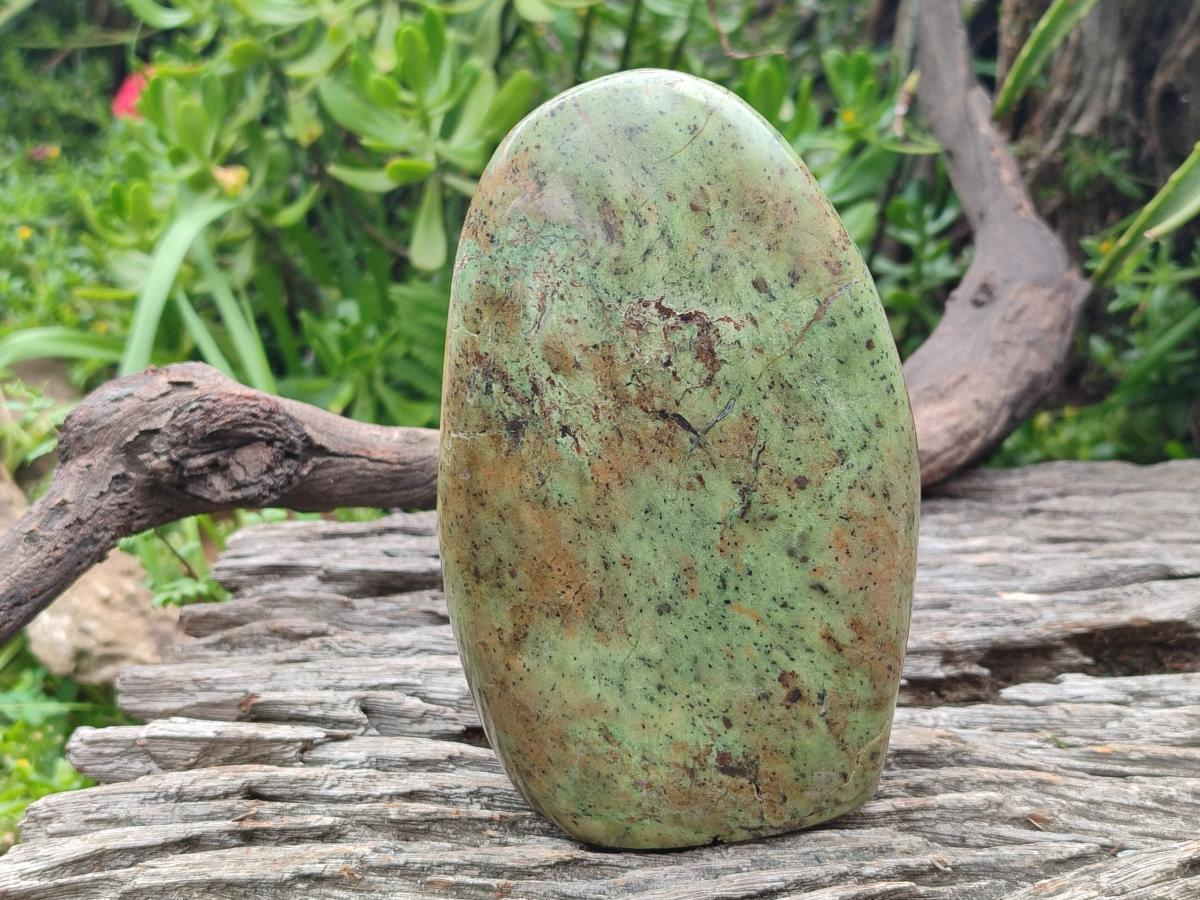 Polished Large Green Chrysoprase Standing Display Piece x 1 From Ambatondrazaka, Madagascar - Toprock Gemstones and Minerals 