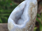 Polished and Natural Blue Lace Agate Standing Display Pieces x 6 From Nsanje, Malawi - Toprock Gemstones and Minerals 