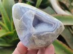 Polished and Natural Blue Lace Agate Standing Display Pieces x 6 From Nsanje, Malawi - Toprock Gemstones and Minerals 