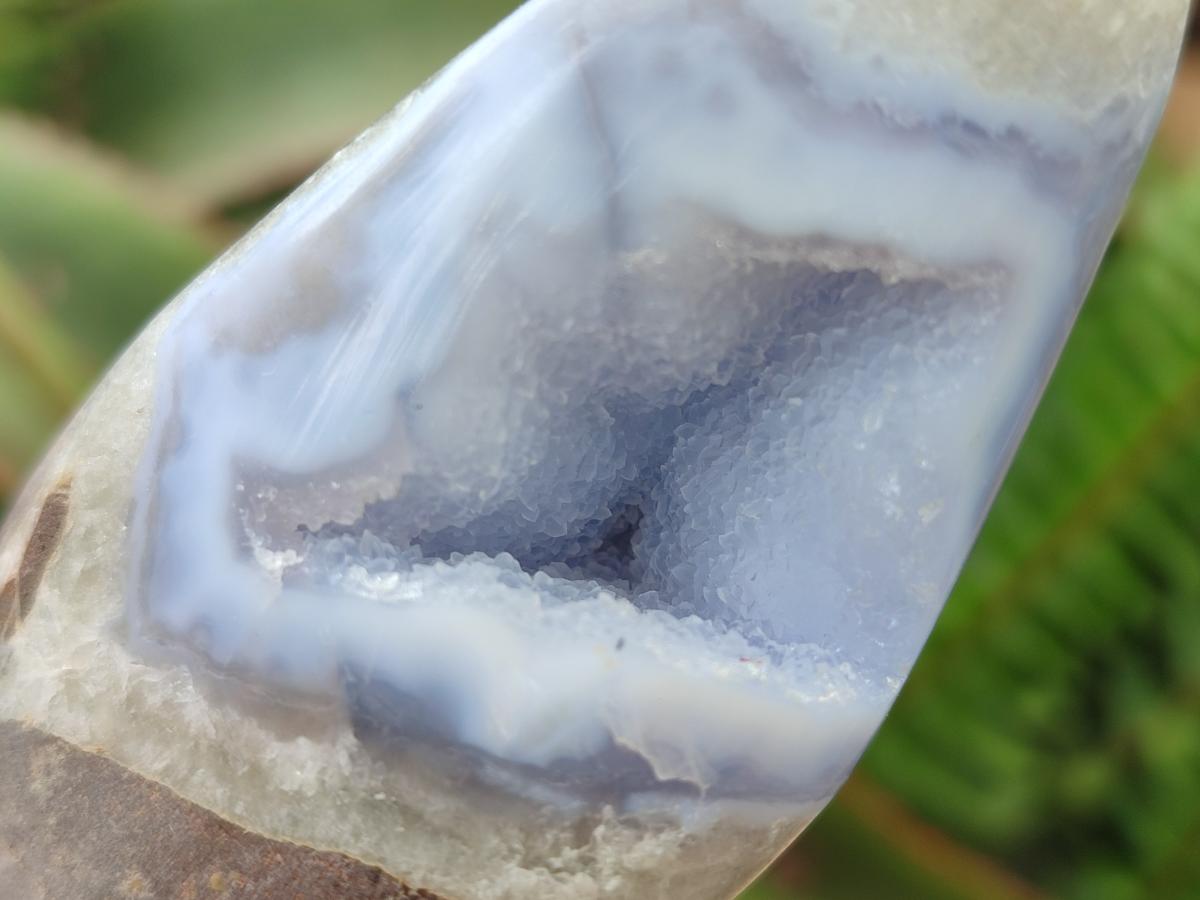 Polished and Natural Blue Lace Agate Standing Display Pieces x 6 From Nsanje, Malawi - Toprock Gemstones and Minerals 
