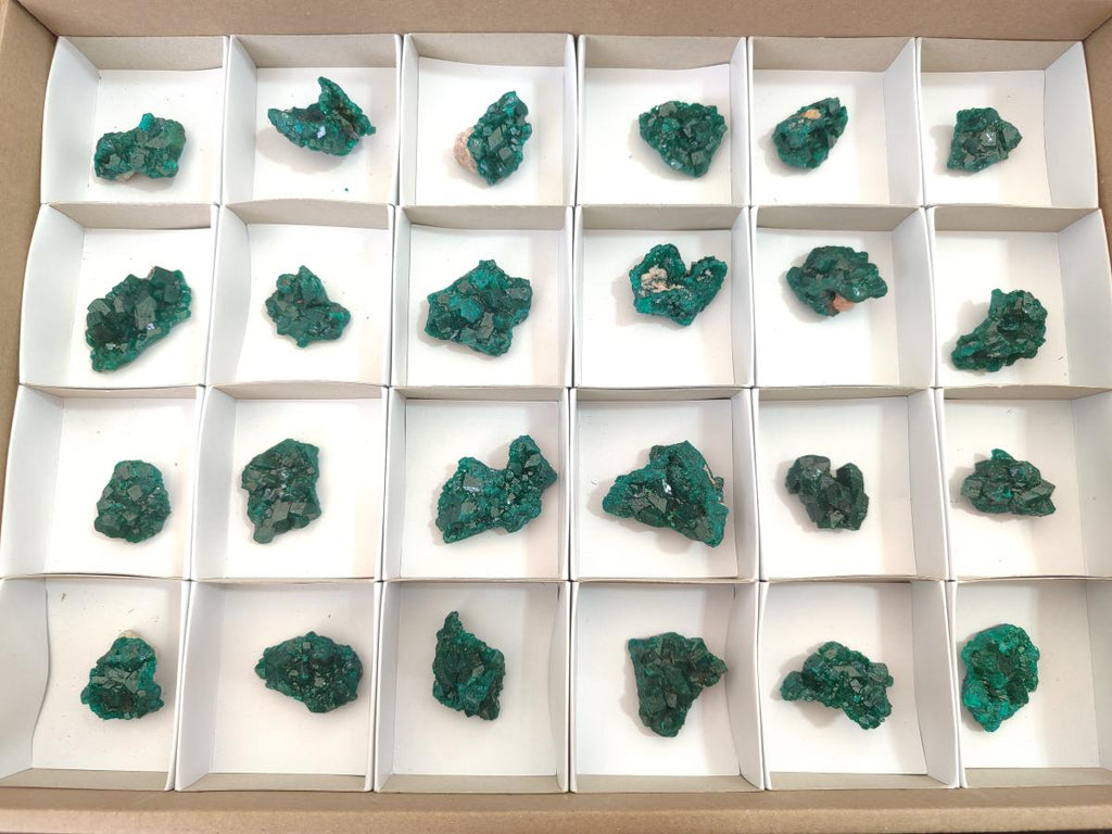 Natural Dioptase Specimens on Dolomite Matrix x 24 From Tantara Mine, Congo - Toprock Gemstones and Minerals 