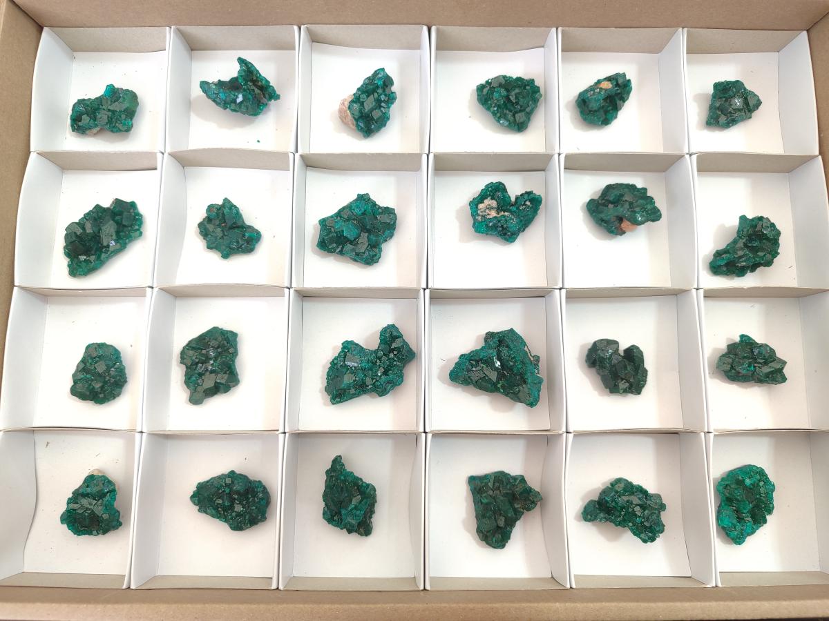 Natural Dioptase Specimens on Dolomite Matrix x 24 From Tantara Mine, Congo - Toprock Gemstones and Minerals 