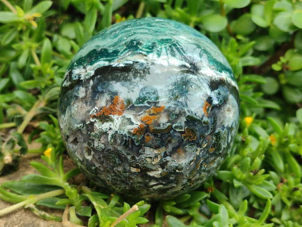 Polished and Natural Ocean Jasper Spheres x 2 From Northwest Coast, Madagascar - Toprock Gemstones and Minerals 