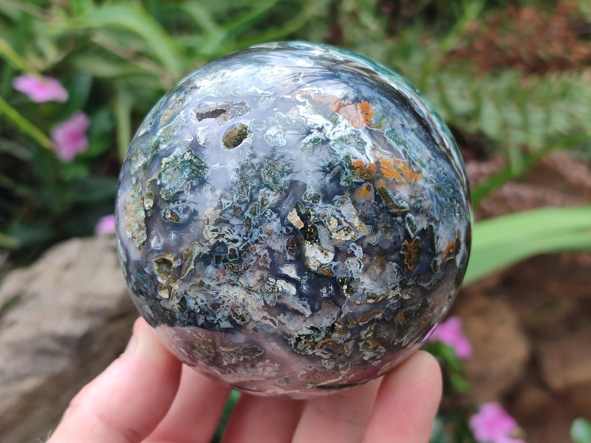 Polished and Natural Ocean Jasper Spheres x 2 From Northwest Coast, Madagascar - Toprock Gemstones and Minerals 