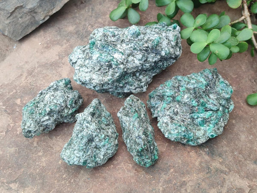 Natural Emerald Mica 'Mutokolite' Cobbed Specimens x 5 From Mutoko, Zimbabwe - Toprock Gemstones and Minerals 