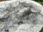 Polished and Natural Blue Celestite Crystal Geode Eggs x 2 From Sakoany, Madagascar - Toprock Gemstones and Minerals 