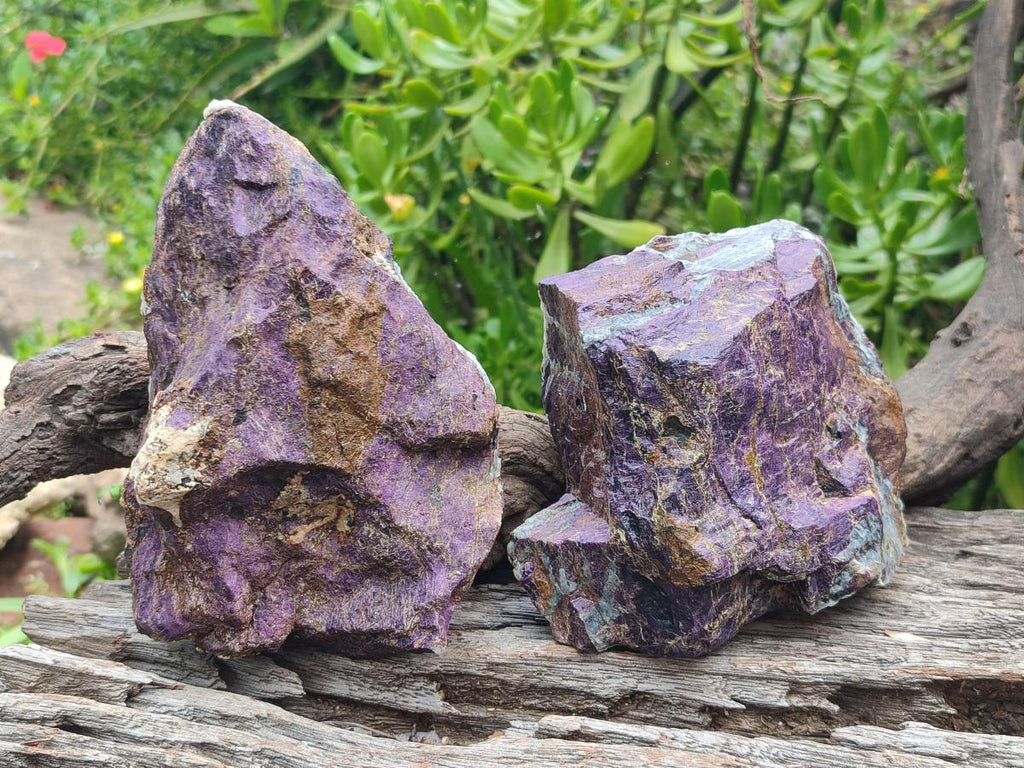 Natural Large Metallic Cobbed Purpurite Specimens x 2 From Erongo, Namibia - Toprock Gemstones and Minerals 