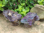 Natural Large Metallic Cobbed Purpurite Specimens x 2 From Erongo, Namibia - Toprock Gemstones and Minerals 
