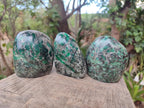 Polished Emerald Mica 'Mutokolite' Standing Display Pieces x 3 From Mutoko, Zimbabwe - Toprock Gemstones and Minerals 