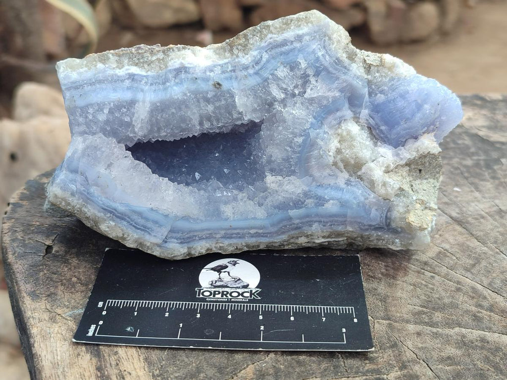 Natural Blue Lace Agate Specimens x 3 From Nsanje, Malawi - Toprock Gemstones and Minerals 