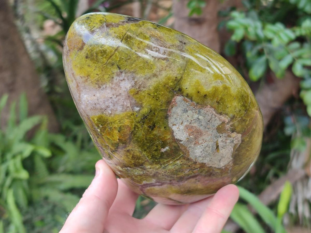 Polished Large Green Opal Standing Display Piece x 1 From Betroka, Madagascar - Toprock Gemstones and Minerals 