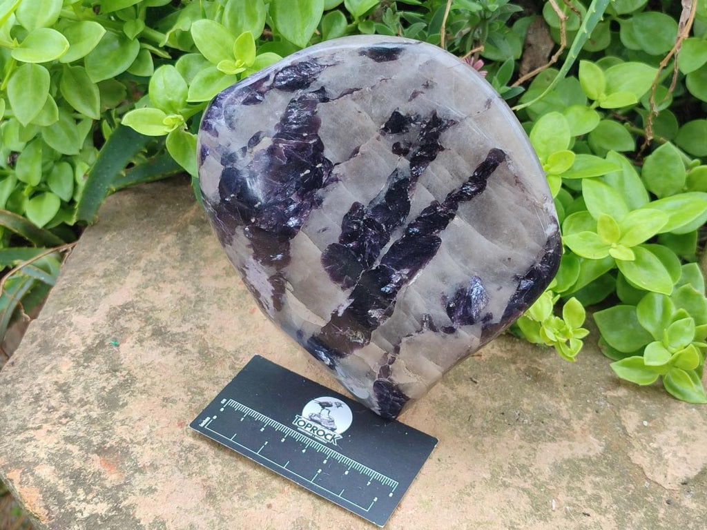 Polished Large Silver Leaf Lepidolite Standing Display Piece x 1 From Zimbabwe - Toprock Gemstones and Minerals 