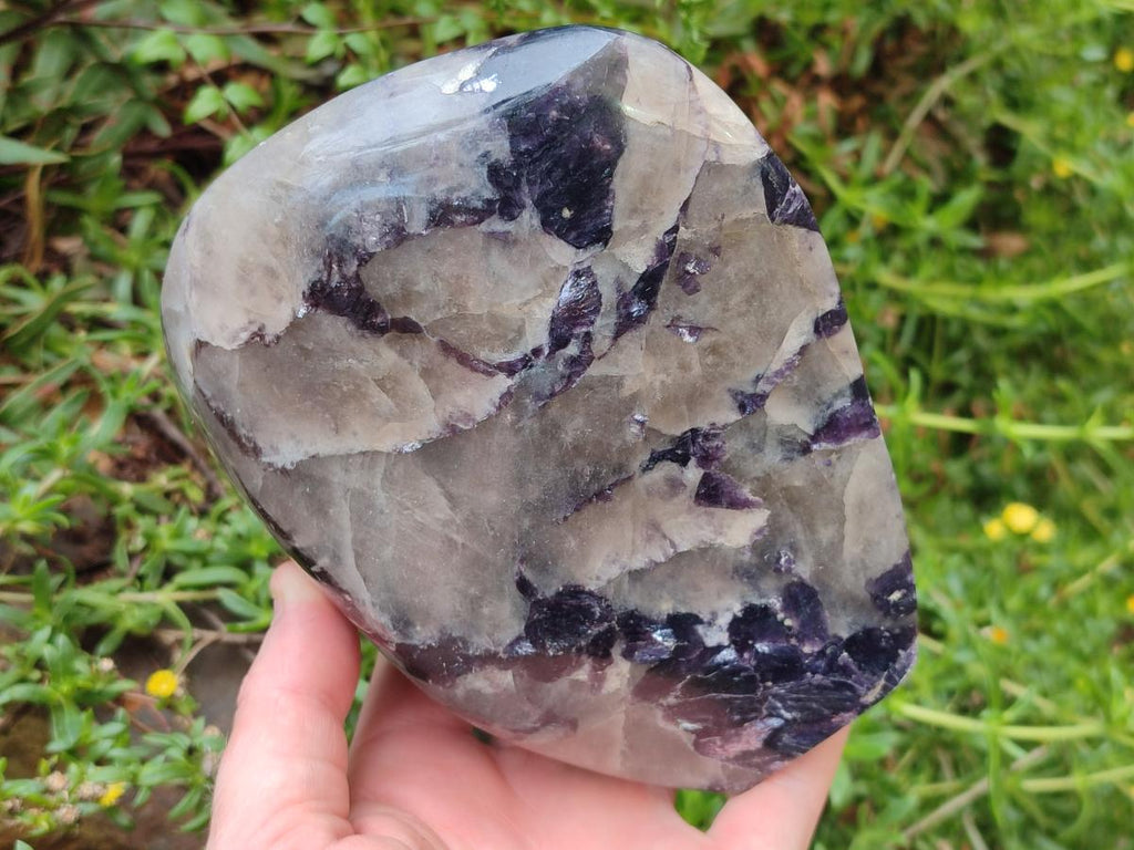 Polished Large Silver Leaf Lepidolite Standing Display Piece x 1 From Zimbabwe - Toprock Gemstones and Minerals 