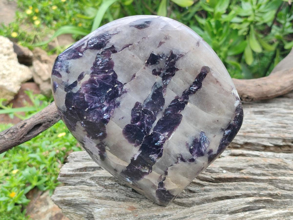 Polished Large Silver Leaf Lepidolite Standing Display Piece x 1 From Zimbabwe - Toprock Gemstones and Minerals 
