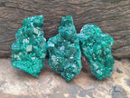 Natural Small Dioptase Specimens on Dolomite Matrix x 8 From Tantara Mine, Congo - Toprock Gemstones and Minerals 