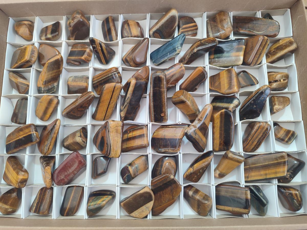 Polished Golden Tigers Eye Tumbled Free Forms x 70 From Prieska, South Africa