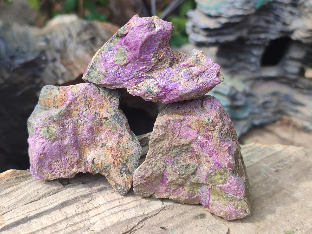 Natural Cobbed Stichtite Specimens x 35 From Barberton, South Africa