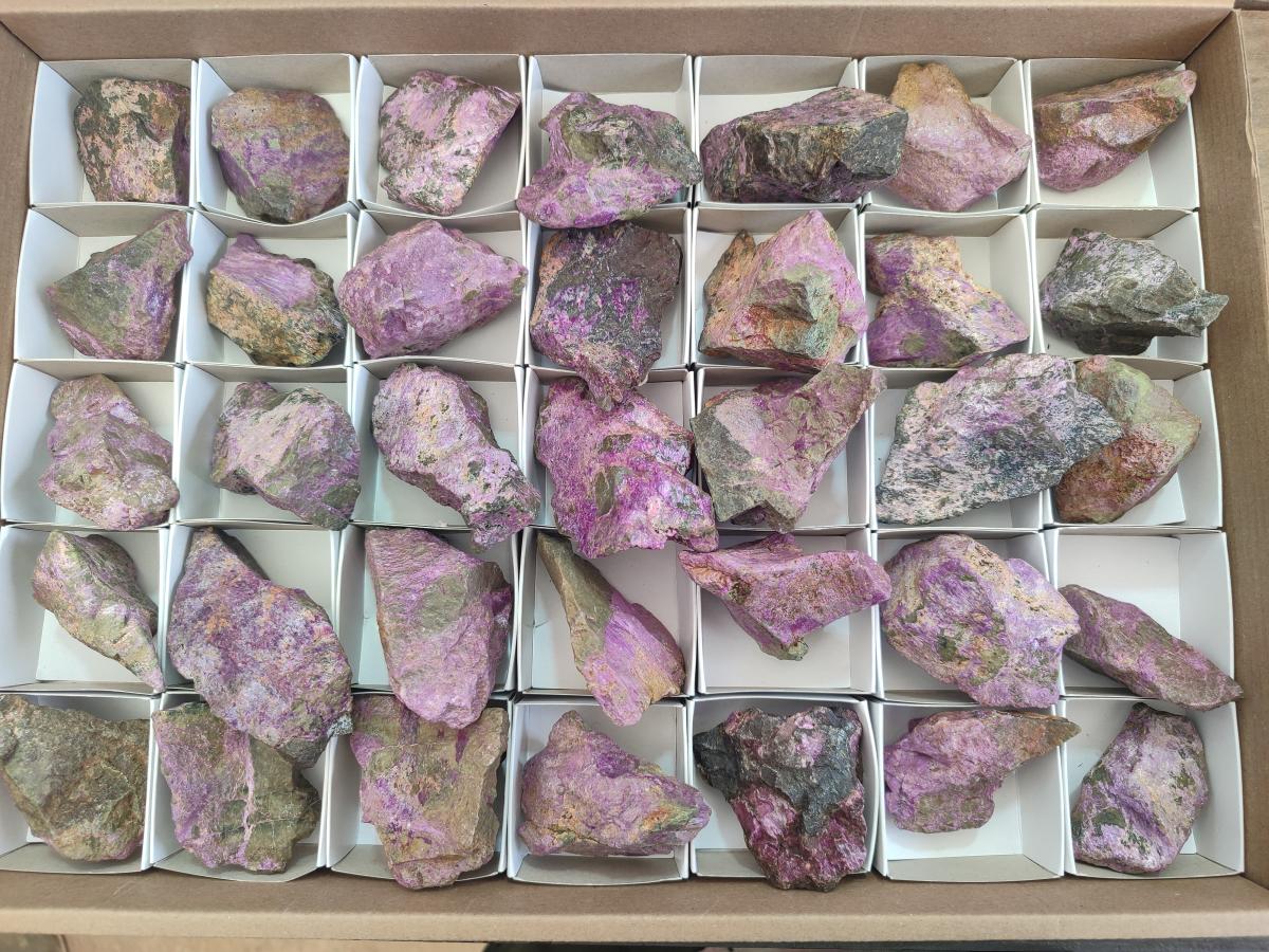 Natural Cobbed Stichtite Specimens x 35 From Barberton, South Africa