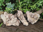 Natural Red Hematoid Quartz Clusters x 3 From Karoi, Zimbabwe