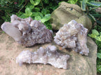 Natural Red Hematoid Quartz Clusters x 3 From Karoi, Zimbabwe
