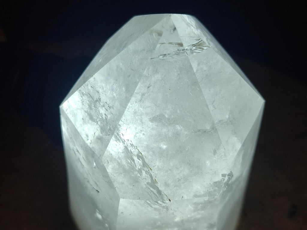 Polished White Quartz Standing Display Crystals x 2 From Madagascar
