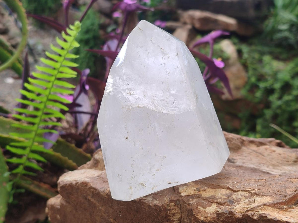 Polished White Quartz Standing Display Crystals x 2 From Madagascar