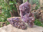 Natural Dark and Chevron Amethyst Clusters x 5 From Mapatizya, Zambia