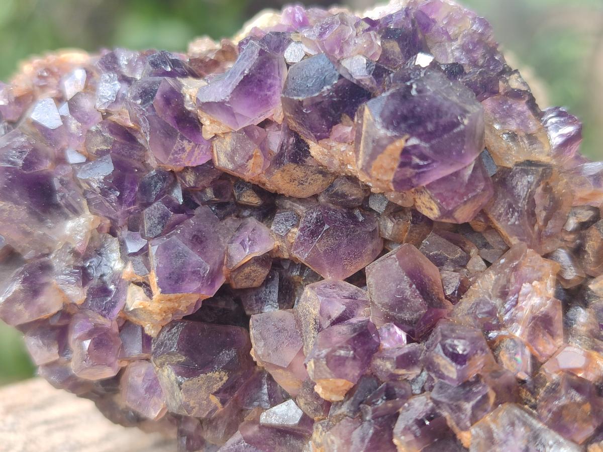 Natural Dark and Chevron Amethyst Clusters x 5 From Mapatizya, Zambia